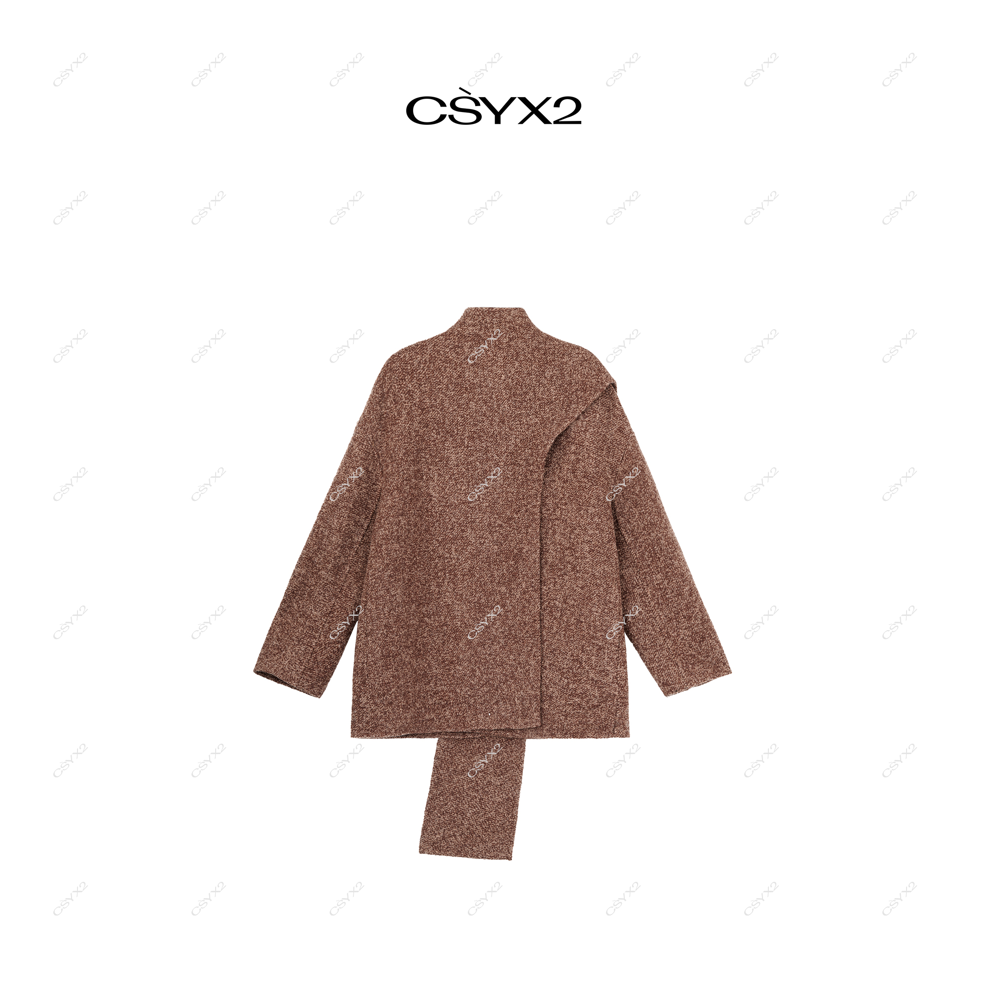 CsyX2-2025S/S早秋新款 不规则雪花时尚质感毛呢围脖外套CA4DD045