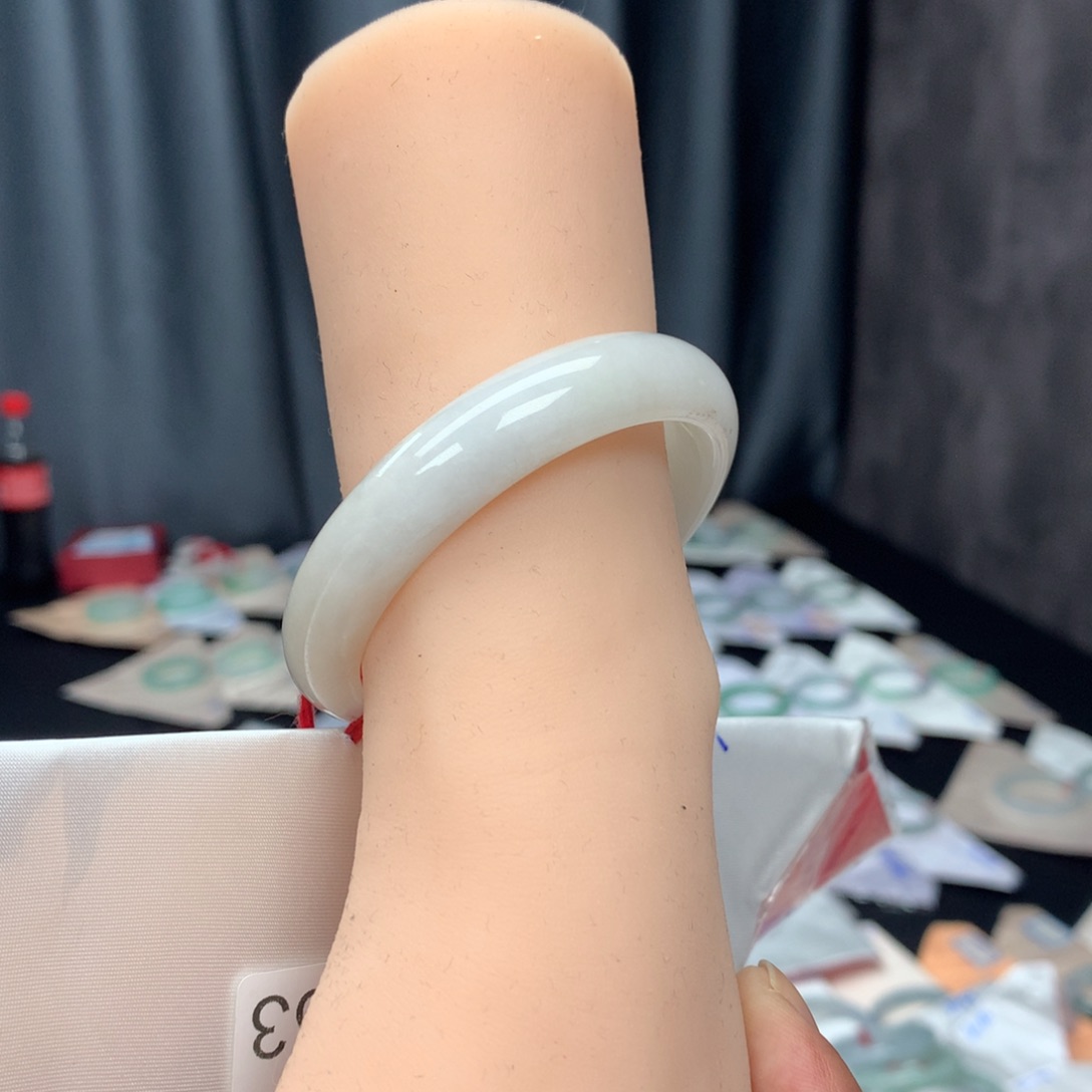 翡翠手镯未镶嵌纯天然缅甸A货翡翠手镯51-53