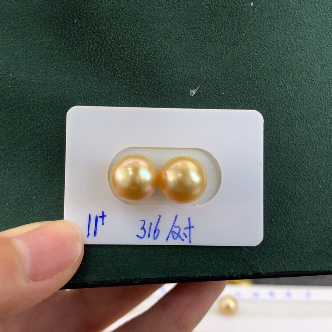海水珍珠裸珠金珠11.3mm