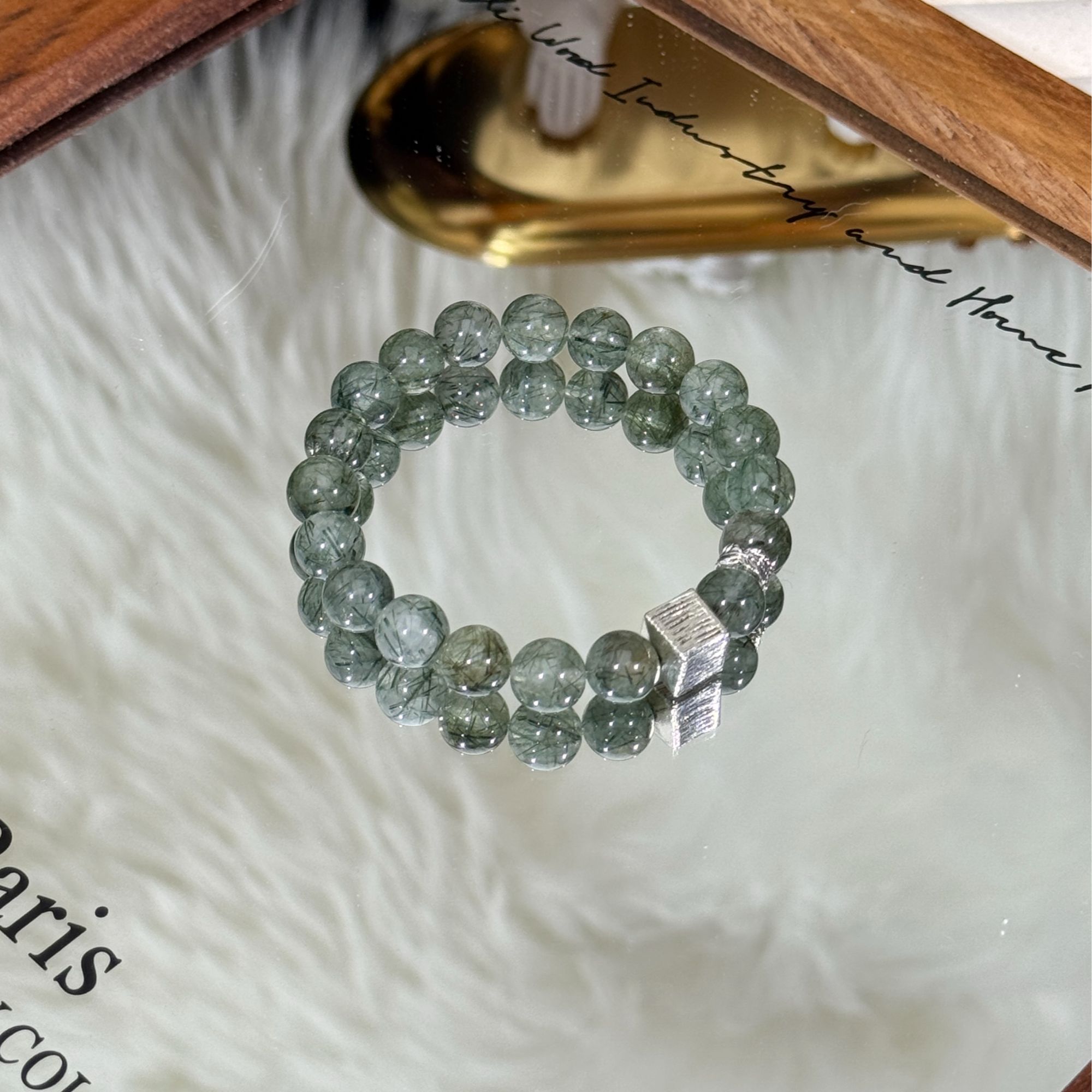 s1167【长风】天然绿发晶手串简约百搭情侣款手链 多样性发其一