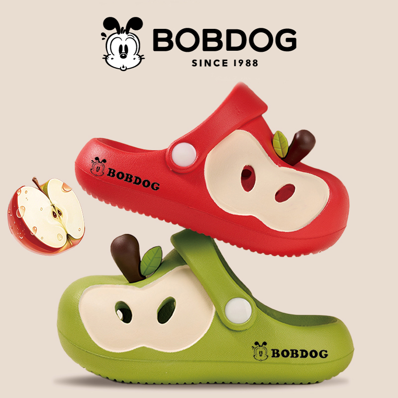 Bobdog/巴布豆儿童拖鞋百搭时尚夏季沙滩鞋厚底防滑软底洞洞鞋