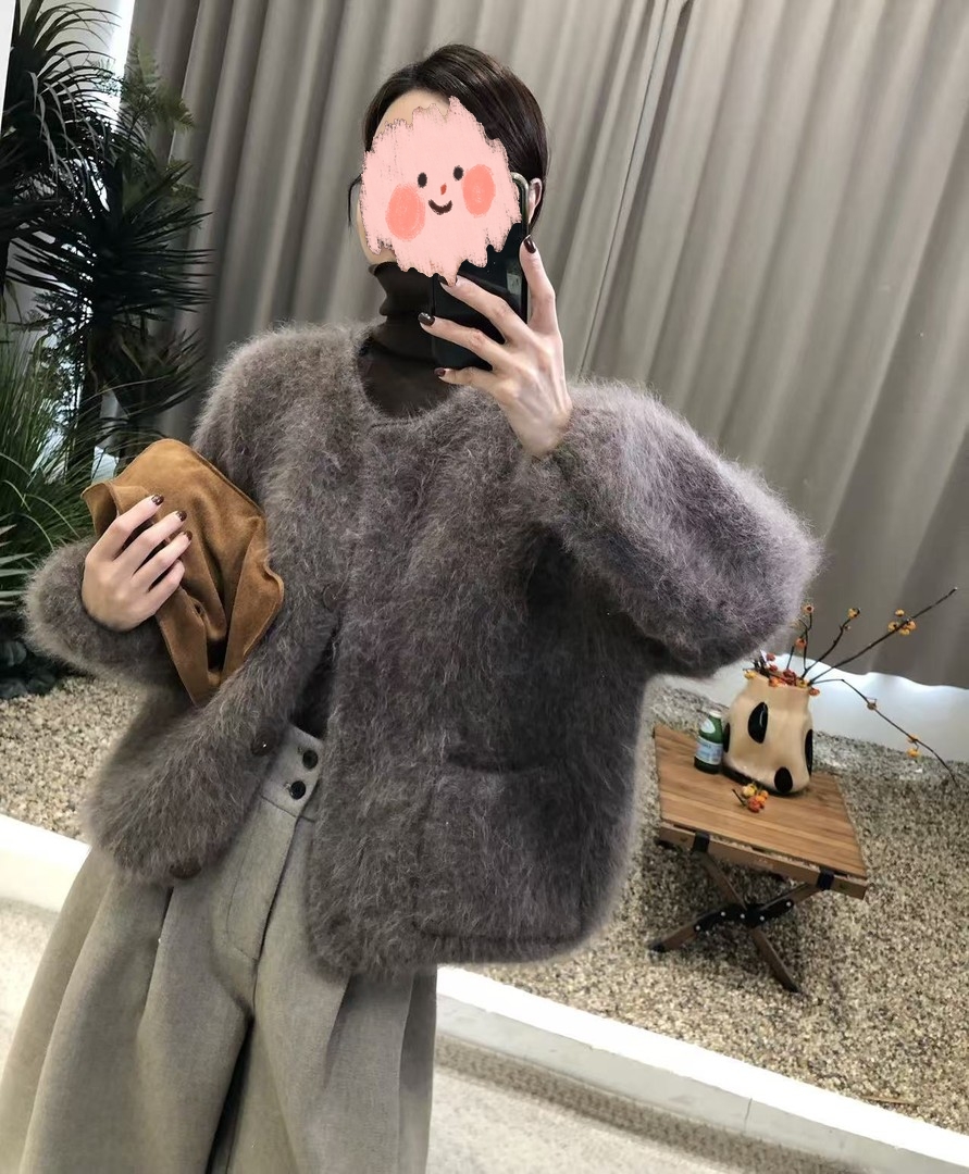 韩系慵懒气质2025时尚廓形毛衣外套毛呢显瘦8分阔腿裤裙裤两件套