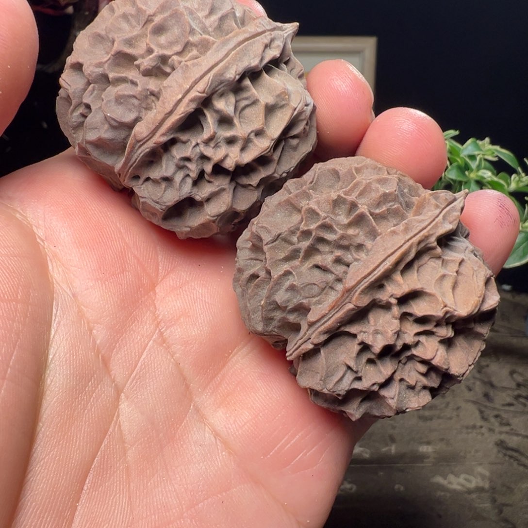 文玩核桃吊坠凤凰牡丹44mm