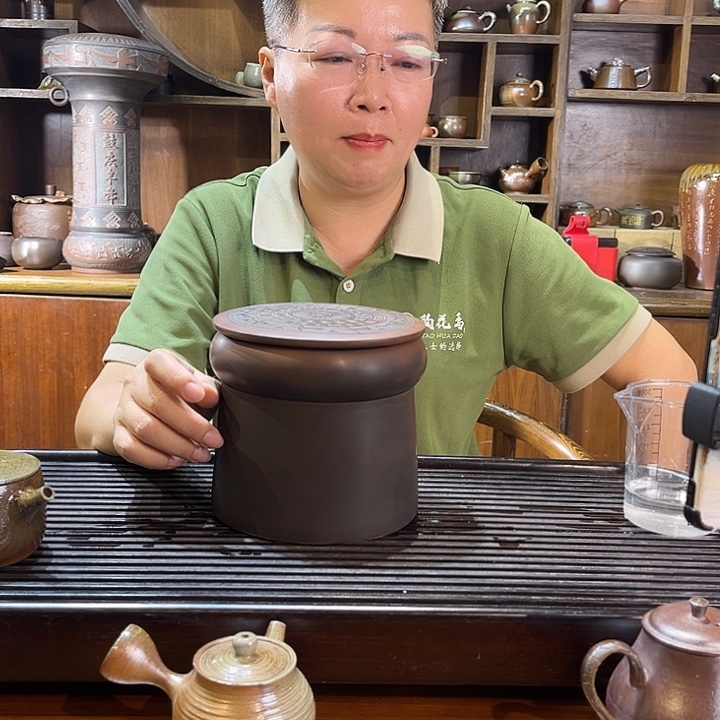 钦州原矿泥料坭兴陶 铜鼓1斤装