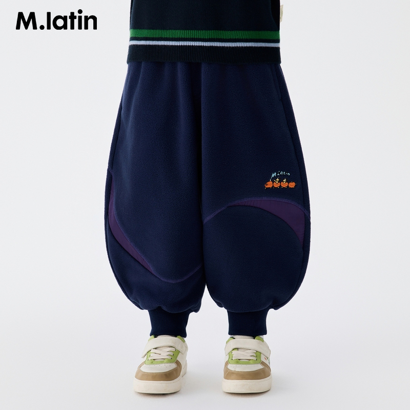 马拉丁儿童裤子25冬新款男女小童过山车小狗双刷双摇休闲长裤