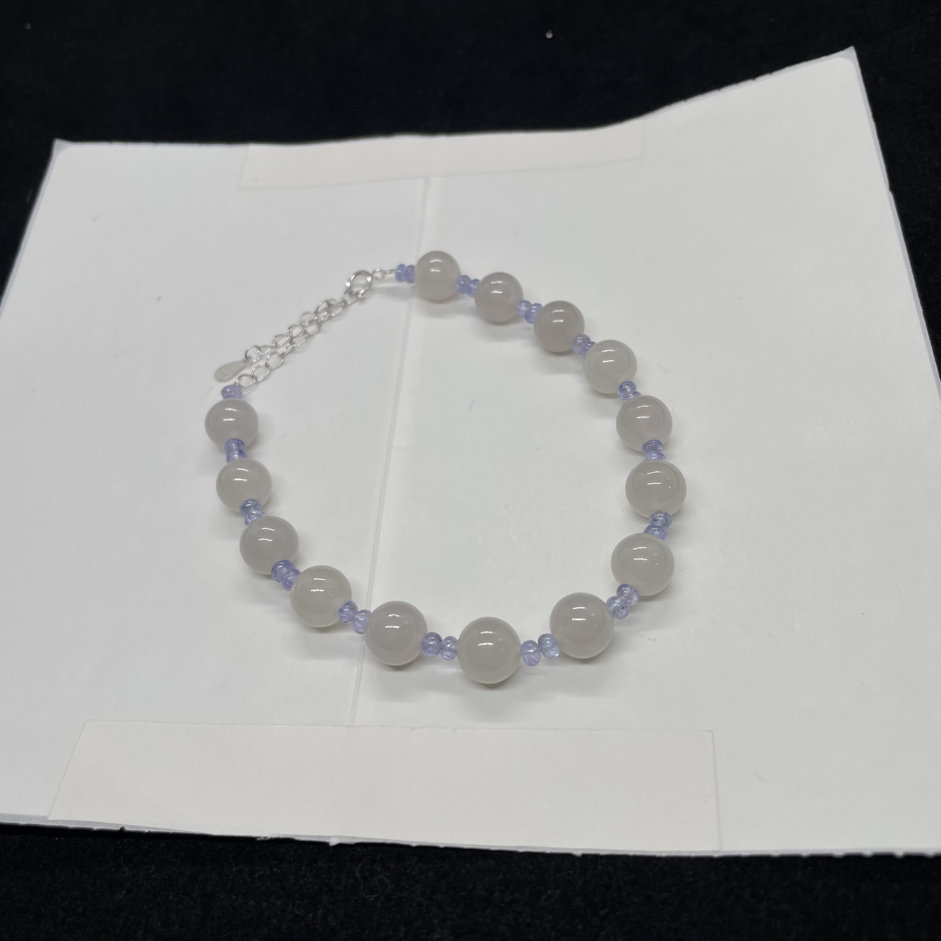 和田玉烟紫坦桑石手链s925 KT25061610