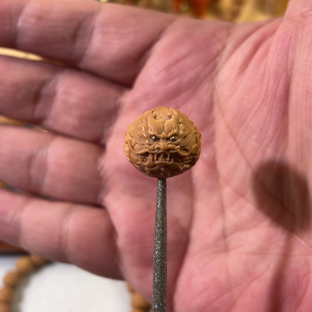 核桃其他猴头单颗雕刻龙珠