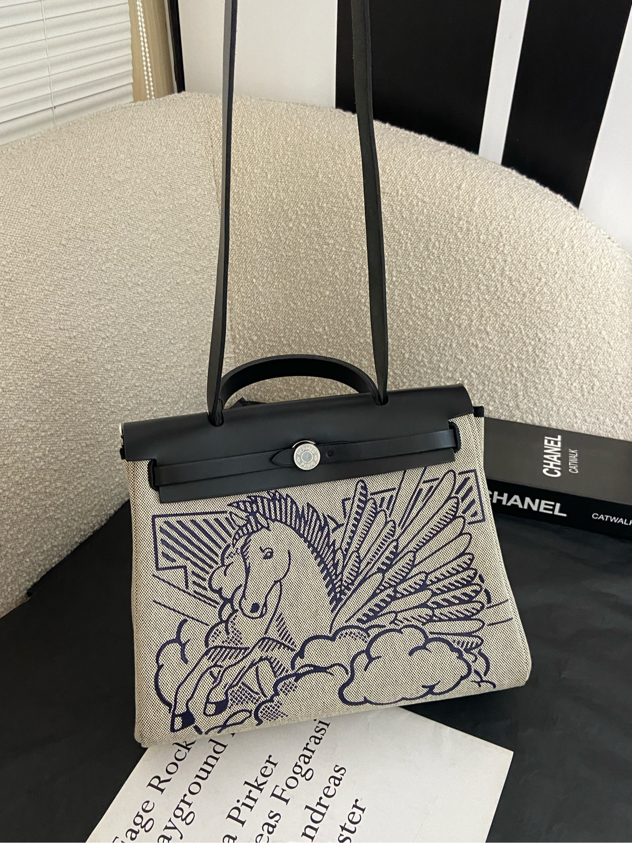 95新 Hermes/爱马仕 3383 爱马仕限量款飞马手提包