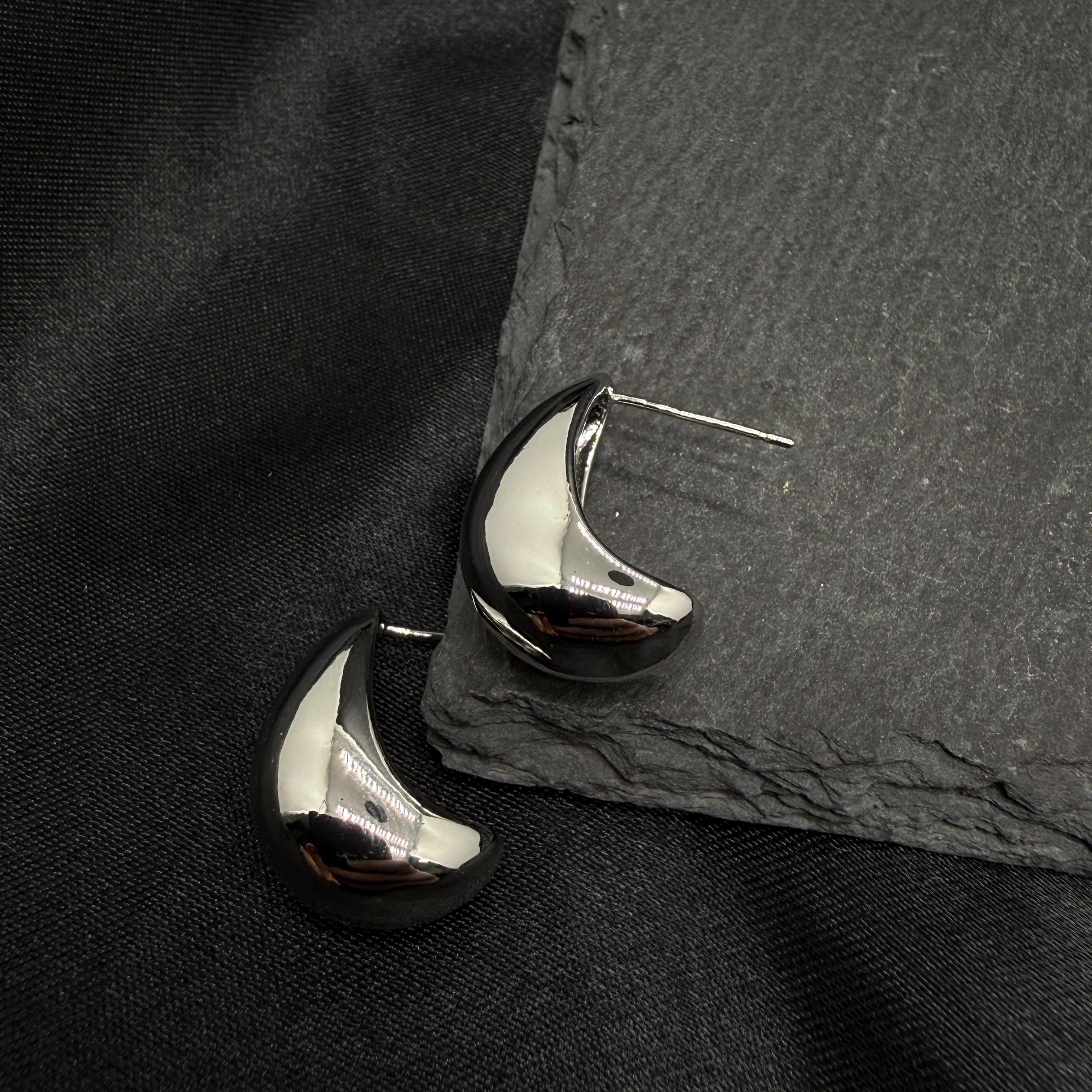 铜合金耳饰 0716 Acc-E27 冷淡风极简亮银气质ins耳饰