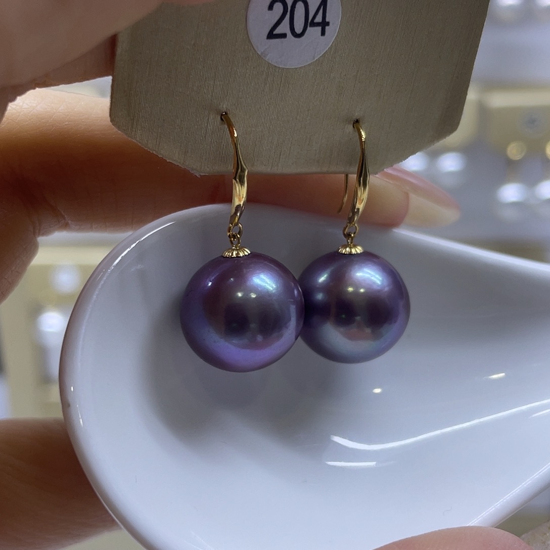 淡水珍珠耳饰18K金镶嵌