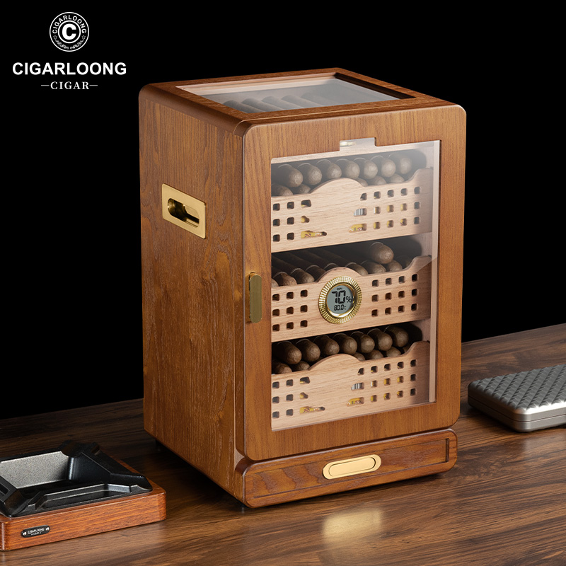 茄龙保湿盒小型大容量家用带湿度显示裸养保湿雪茄烟盒CA-25IQ