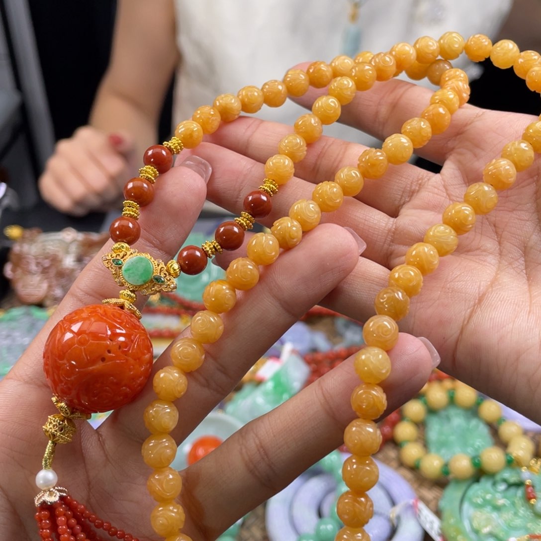 泡***3翡翠未镶嵌颈饰代编织