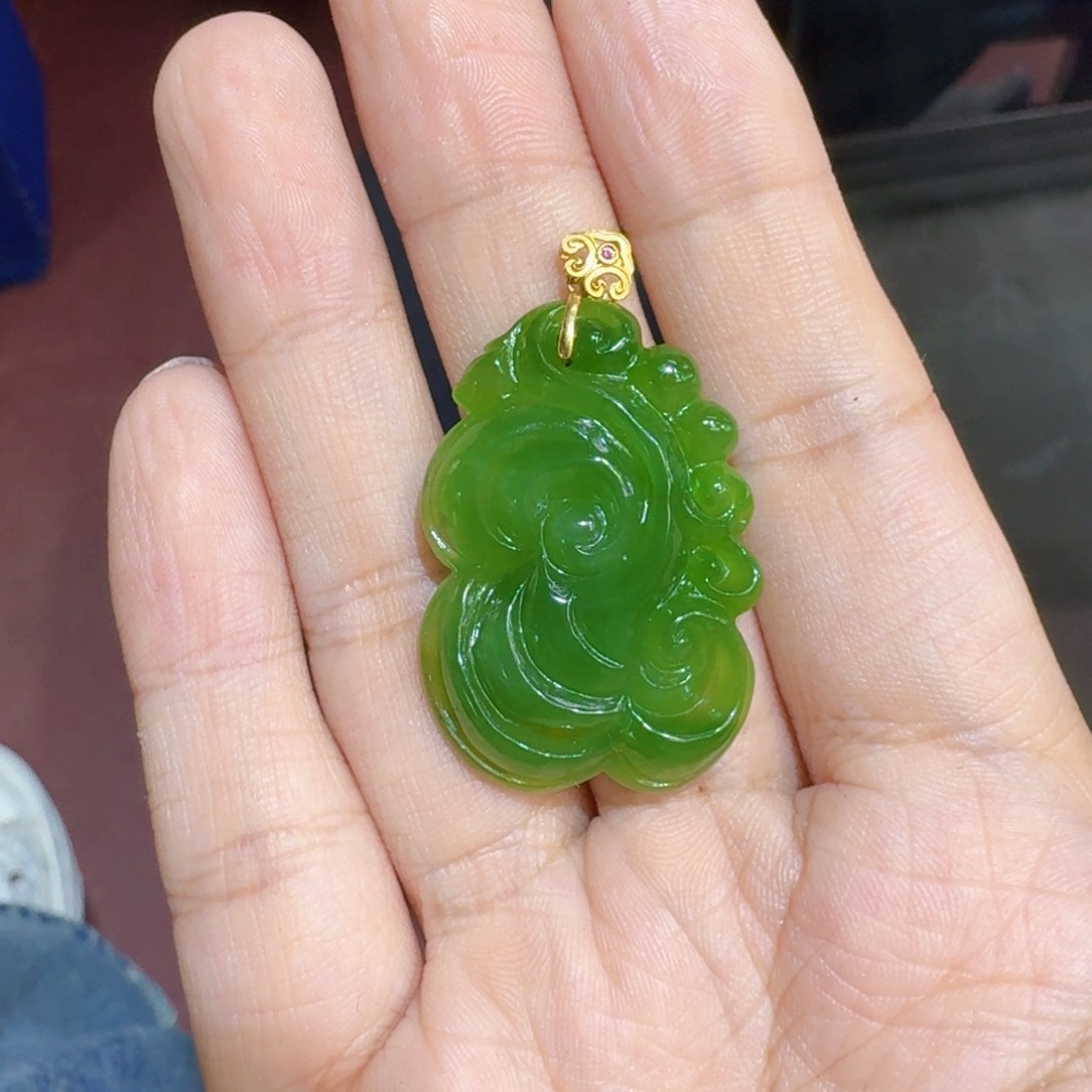 和田玉18K金镶嵌颈饰多样性拍一发一