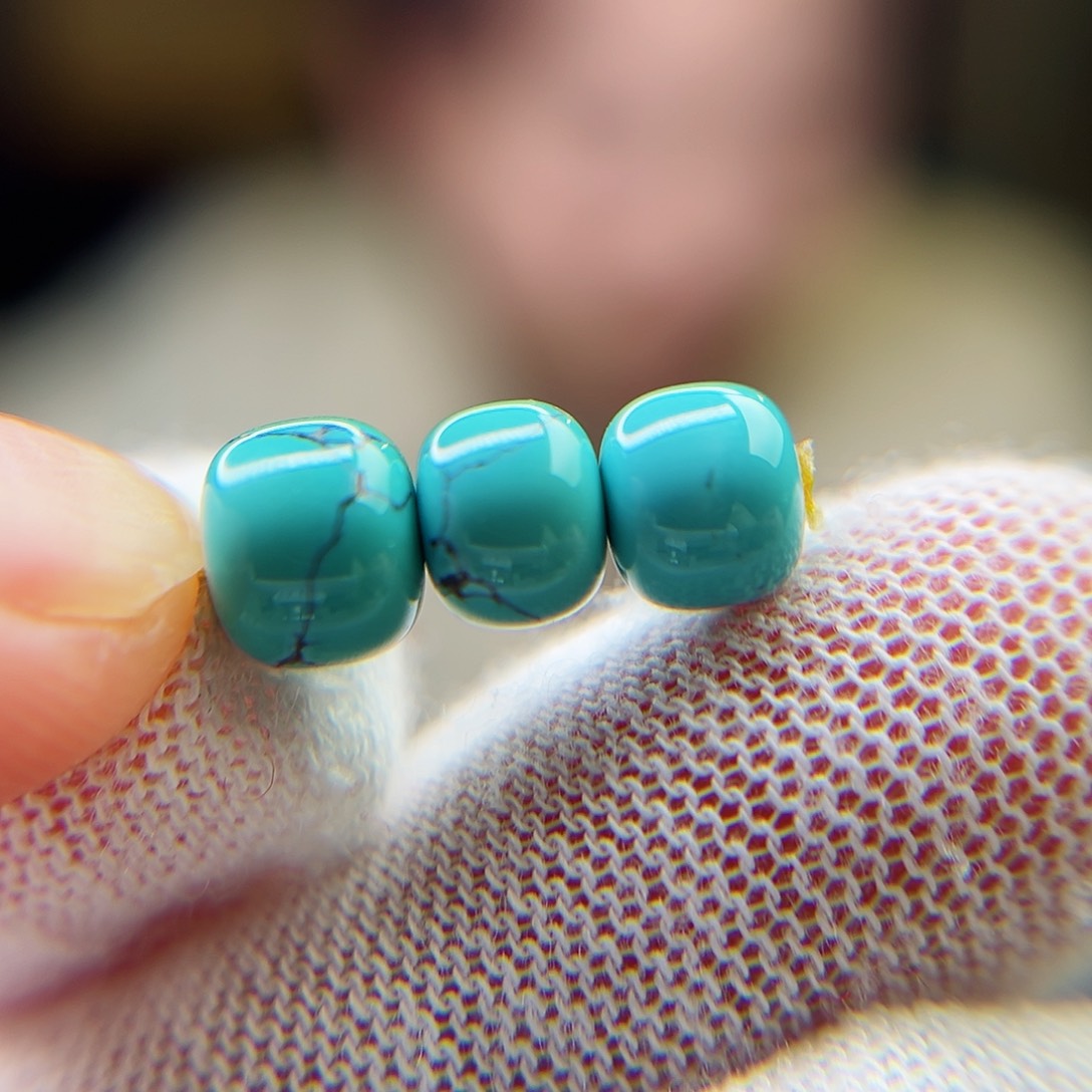 绿松石珠宝奇石未镶嵌6.9腰珠