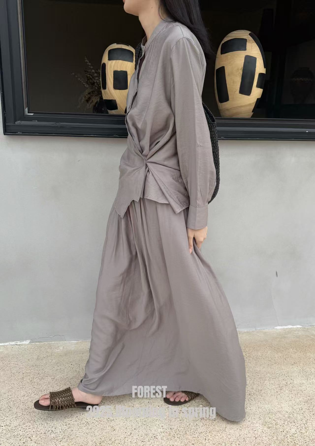 FOREST（6985 #库）百搭气质慵懒通勤上衣（衣长 63  ）