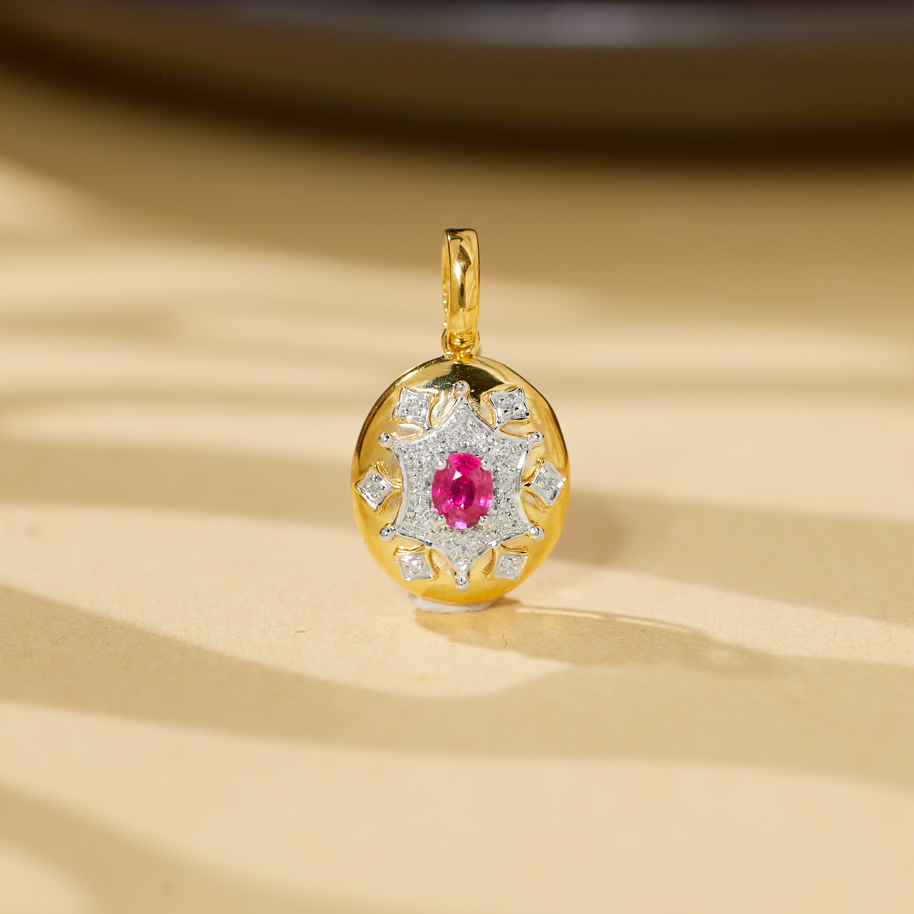 【歪歪】南诵*无烧红宝石吊坠*18K镶嵌U8186