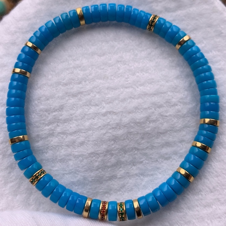 绿松石车挂18K金镶嵌