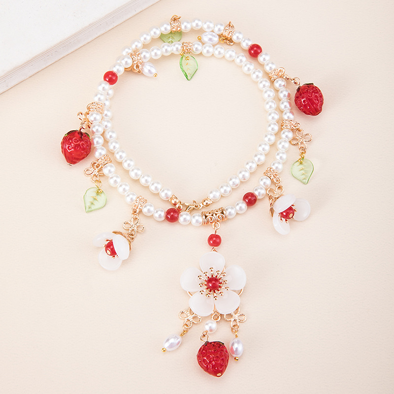 古风汉服项饰草莓项链古装配饰流苏璎珞