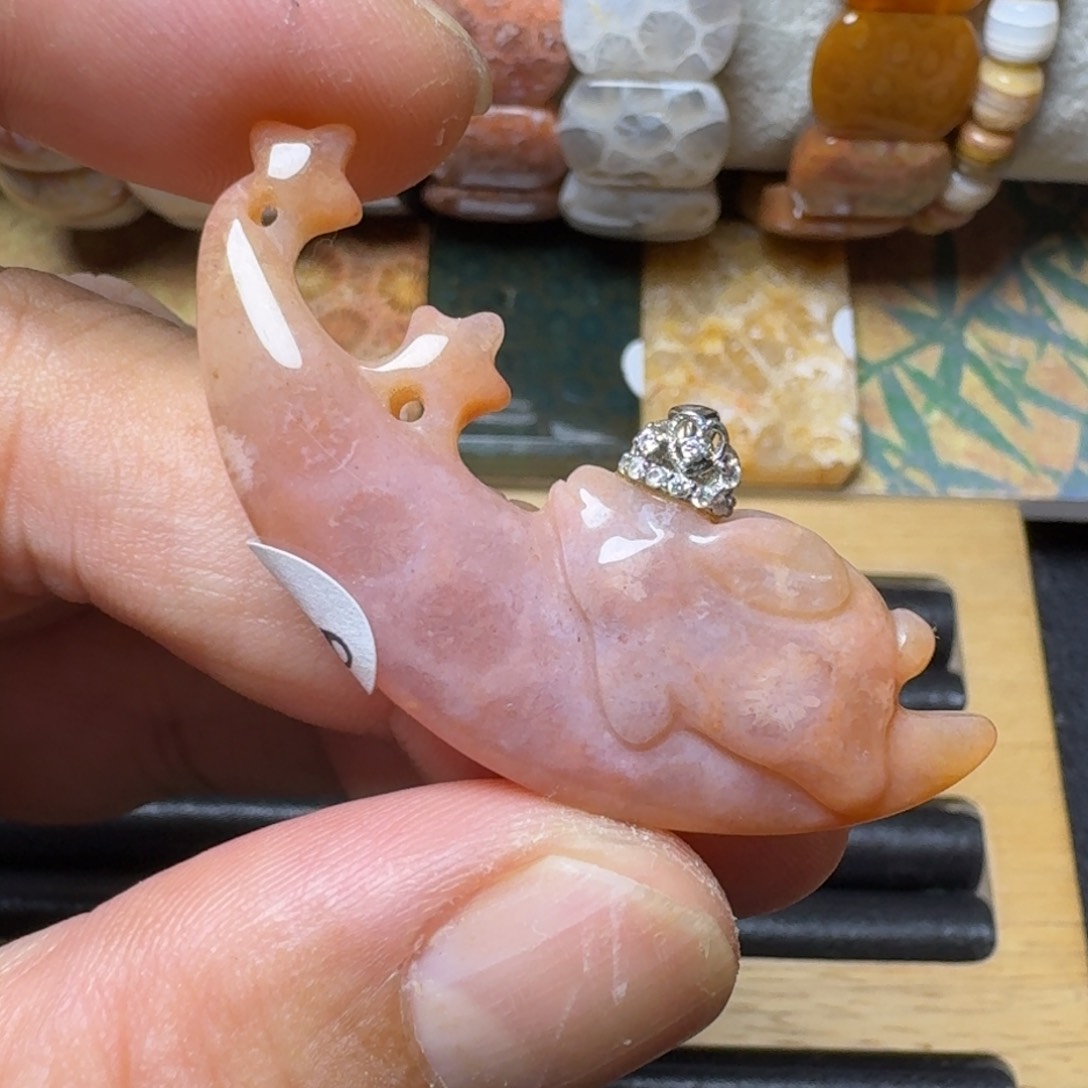 石英质玉粉 冰果冻 星月兔银S925镶嵌
