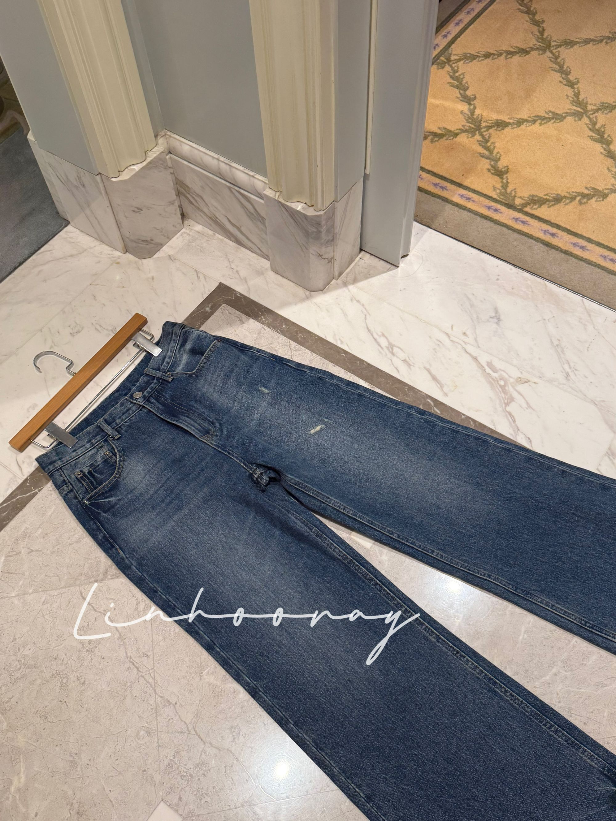 【sKycaptian】yb开发Ac天花板Rose同款磨洞宽松休闲牛仔裤#NZ5004