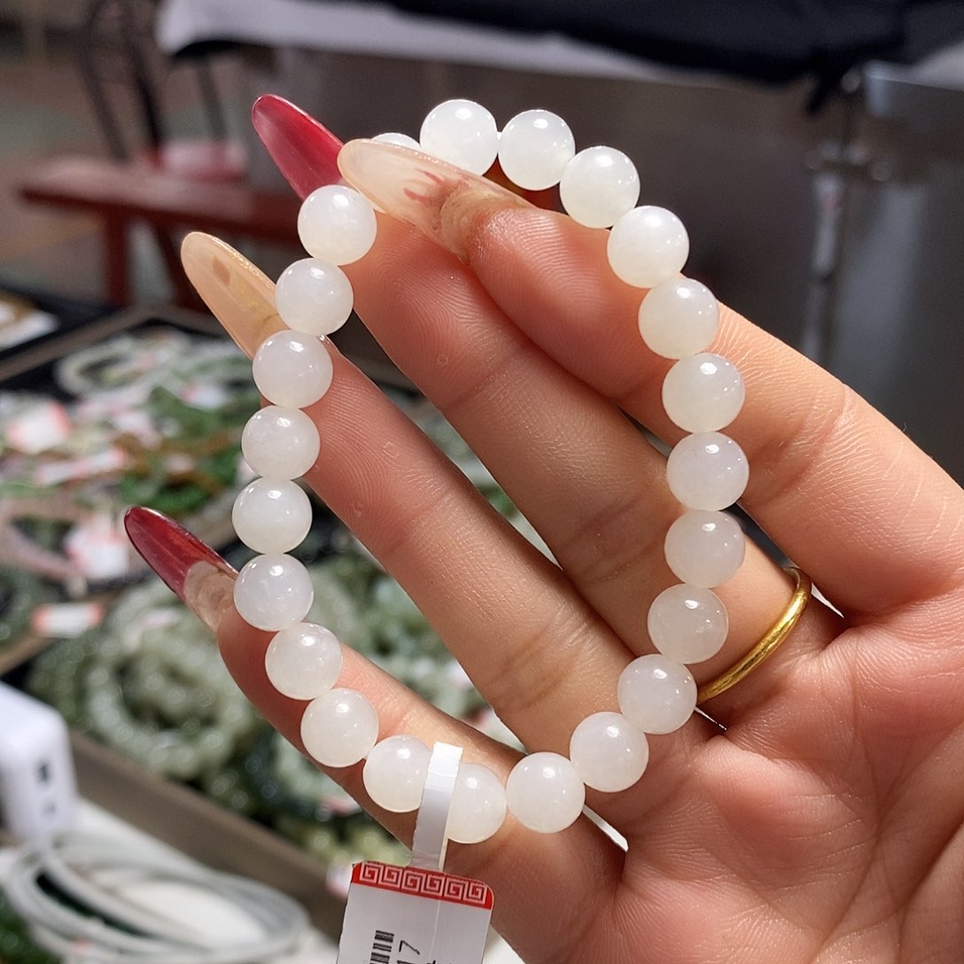 和田玉白玉8mm未镶嵌