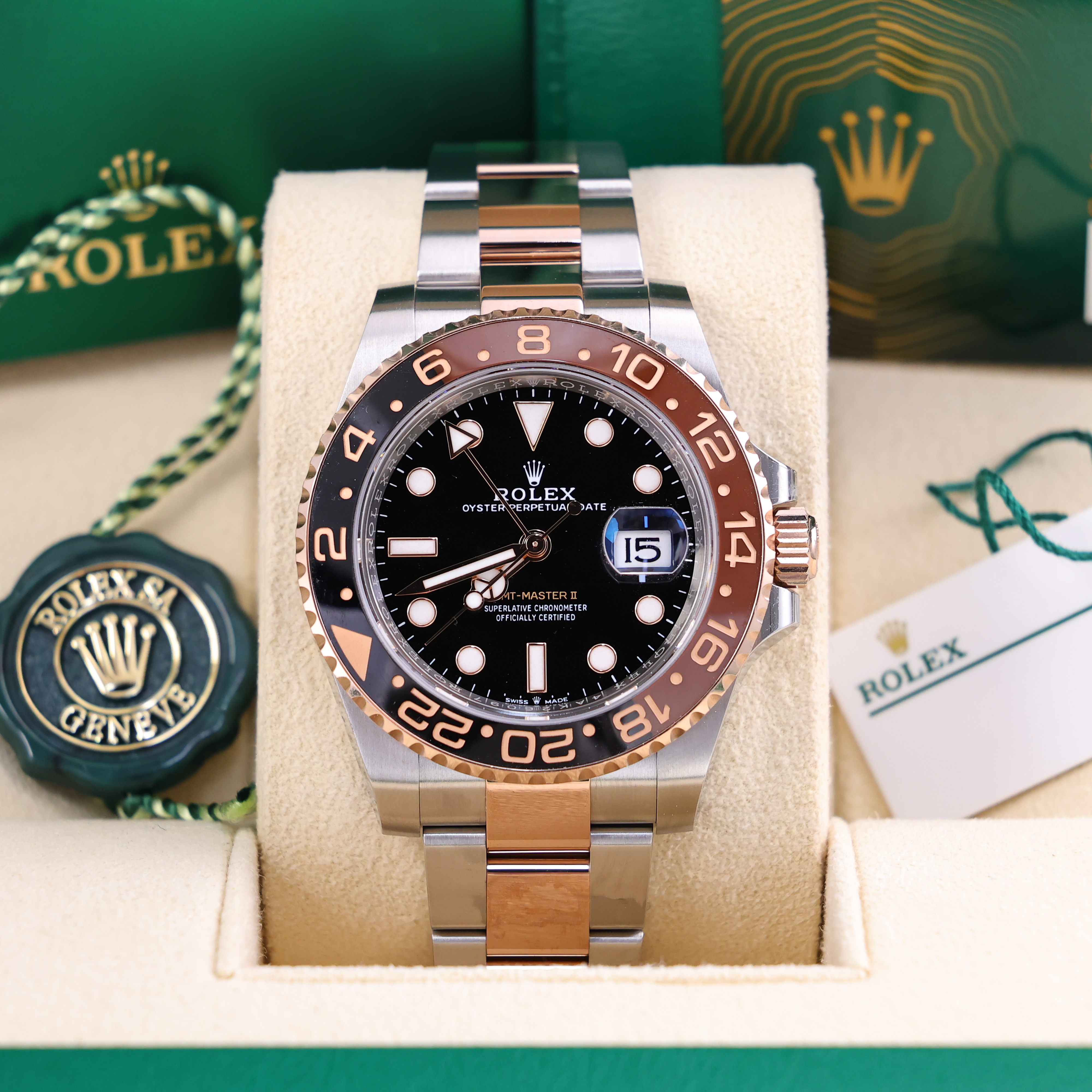 95新 Rolex/劳力士 格林尼治型126711chnr 沙士圈  2024年1月保卡
