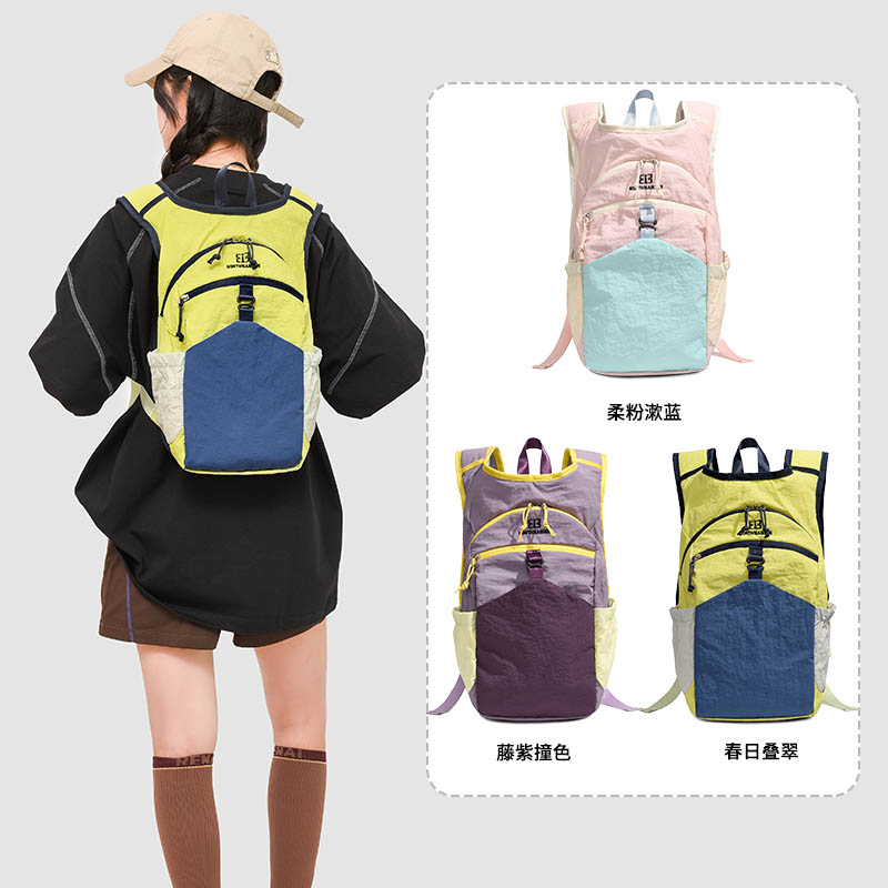 防水耐磨超轻便携简约休闲时尚拼色透气百搭新款双肩包BNS3308