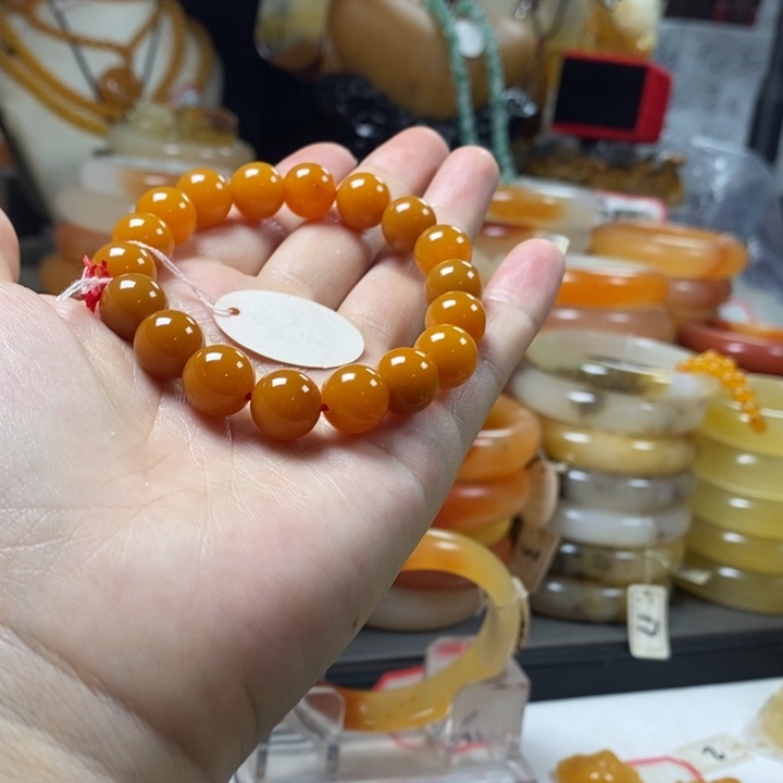 石英质玉（黄龙玉）合金手镯