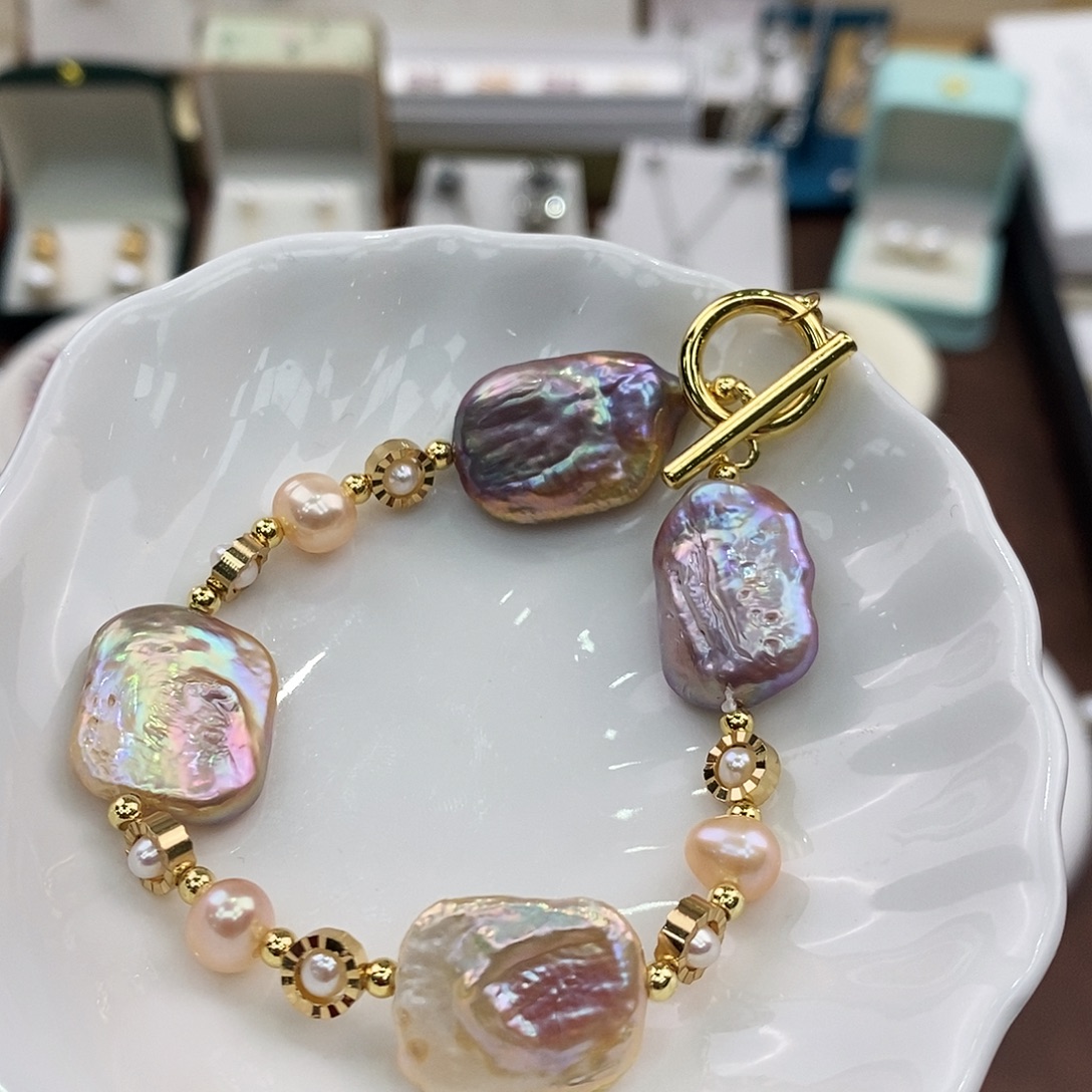 手绳合金淡水珍珠