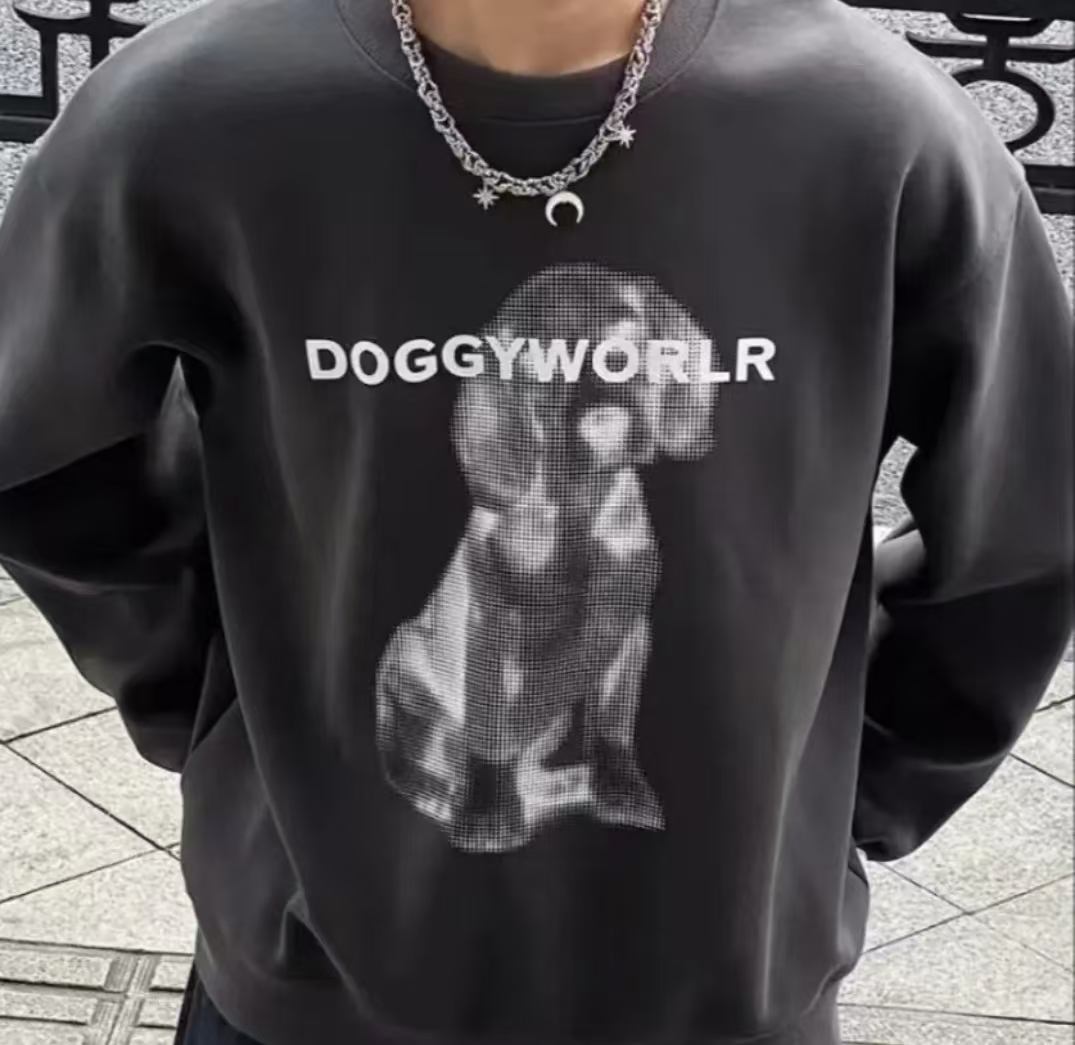 【加绒卫衣】重磅圆领卫衣休闲运动男女同款潮流百搭-虚幻狗