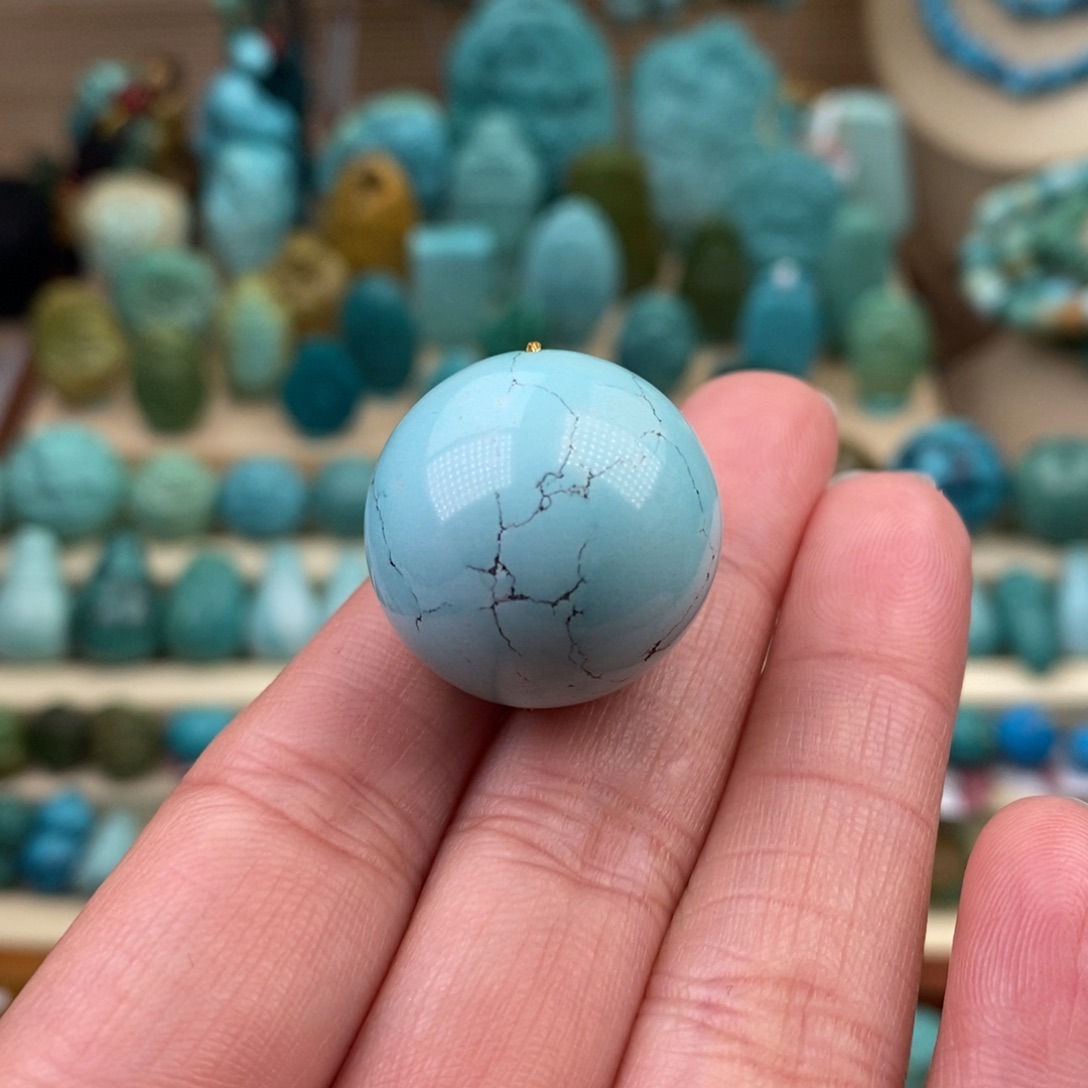 未镶嵌绿松石珠宝奇石22mm