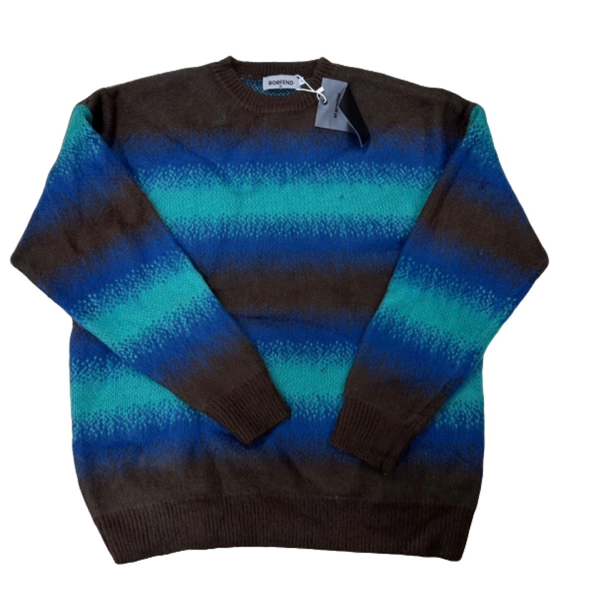 C001复古条纹极光色毛衣