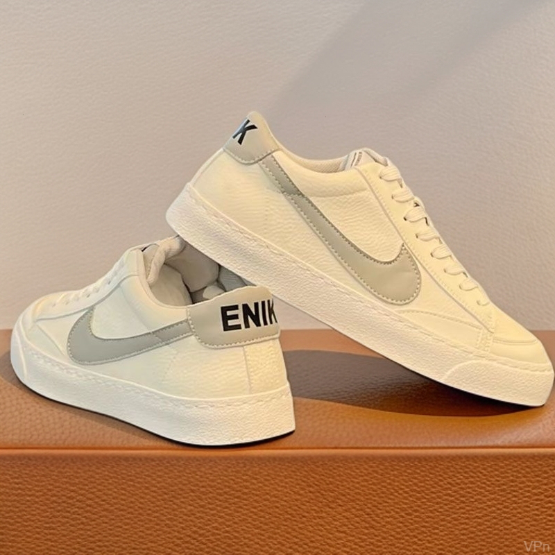 百搭纯色舒适皮面潮流时尚舒适春季透气新款2025高级感运动休闲鞋