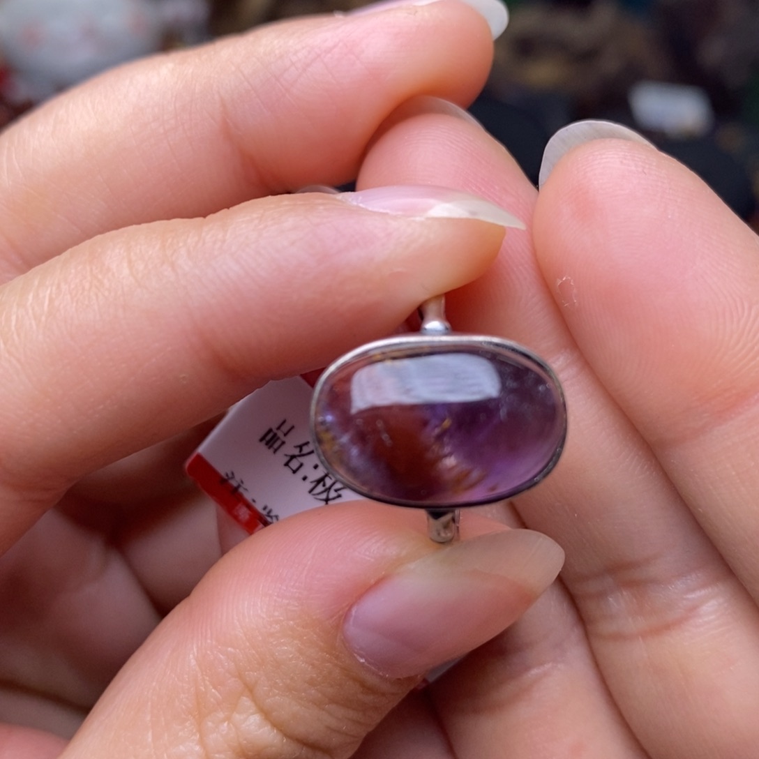 水晶A009极光戒指银S925镶嵌