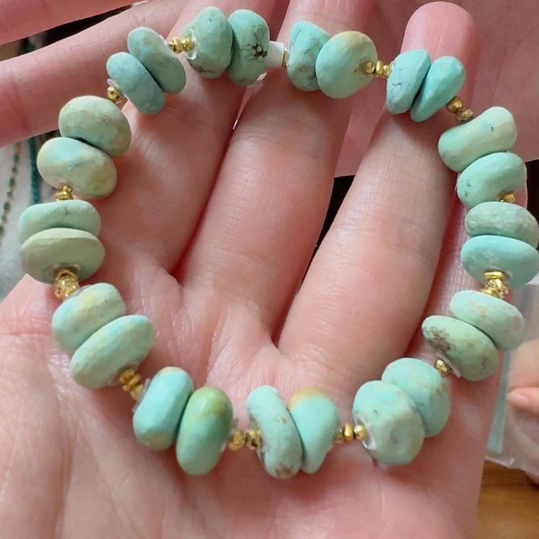 绿松石珠宝奇石18K金镶嵌