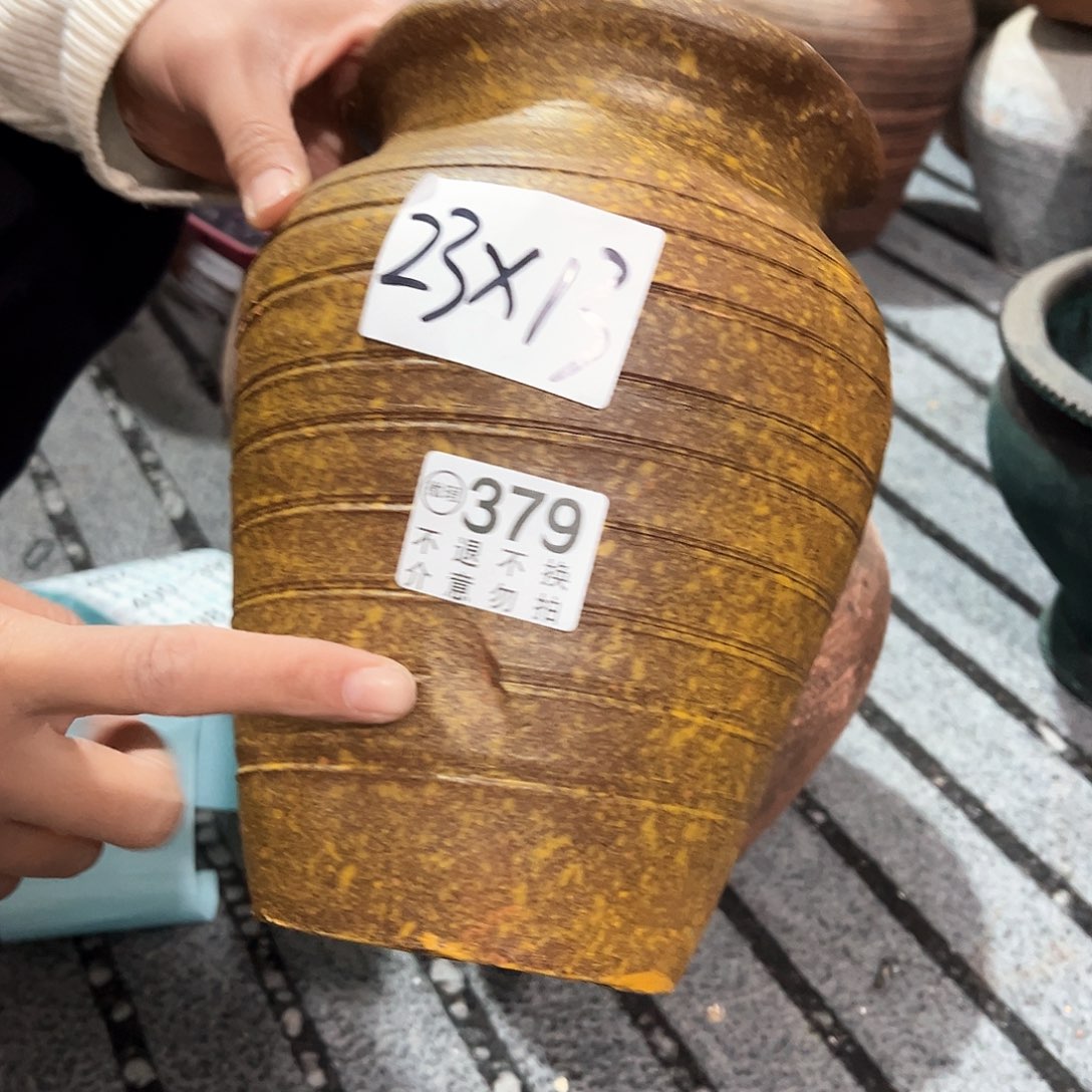 红陶瑕疵黄花边379