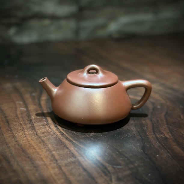 潮简正品 张银超 石瓢壶 125cc 紫泥 潮州手拉壶 全手工 紫砂壶