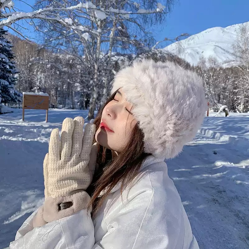 新款ins风华格夫加绒内里保暖手套情侣冬季骑车加厚防寒防冻手套