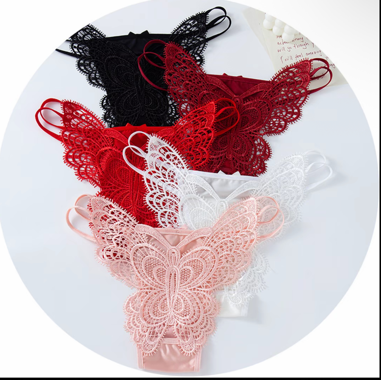 欧美蕾丝性感低腰内裤无痕透气绣花镂空时尚火辣辣大码