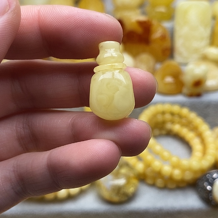 未镶嵌琥珀颈饰琥珀蜜蜡三通