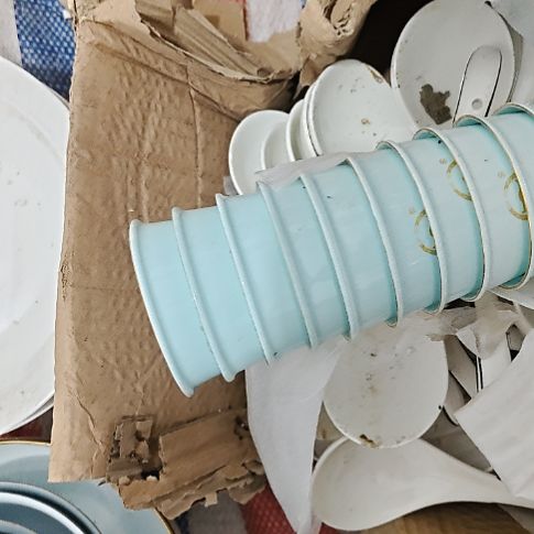 瓷青瓷描金水杯10个高温瓷