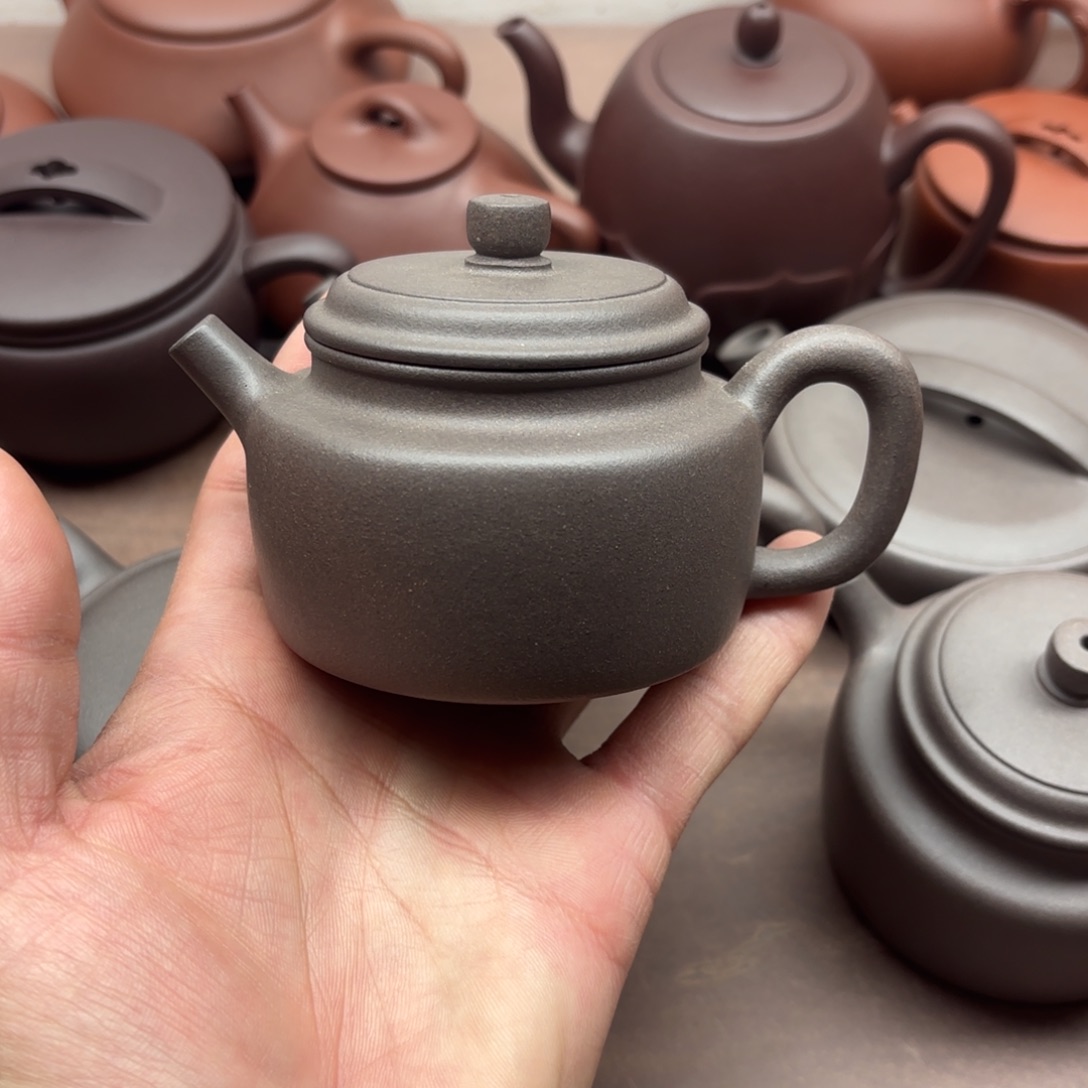 紫砂茶壶风***，清灰段德中容量160毫升