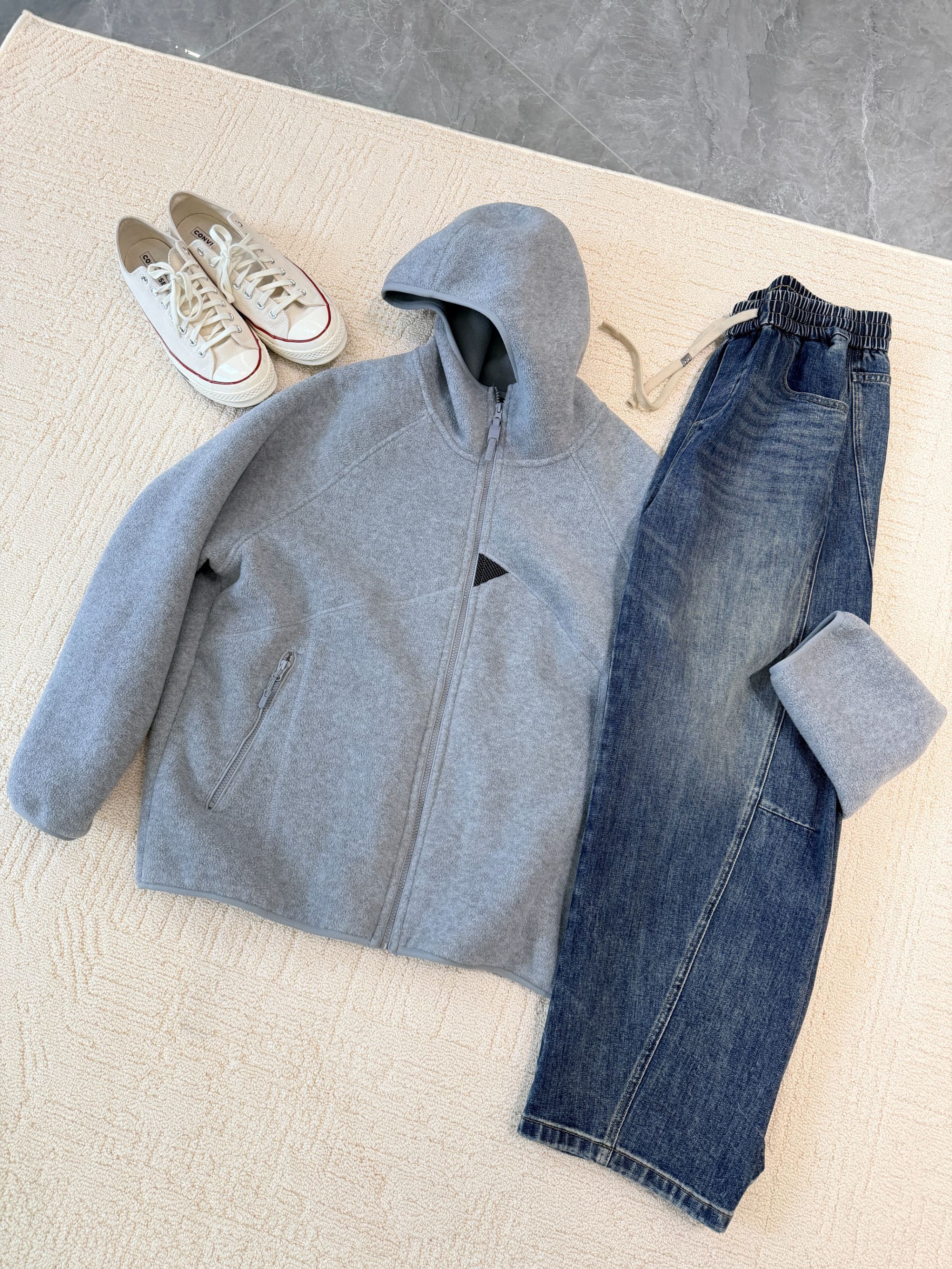 WANZISHUSHU/丸子叔叔肌理感重磅连帽双面摇粒绒外套HS25099