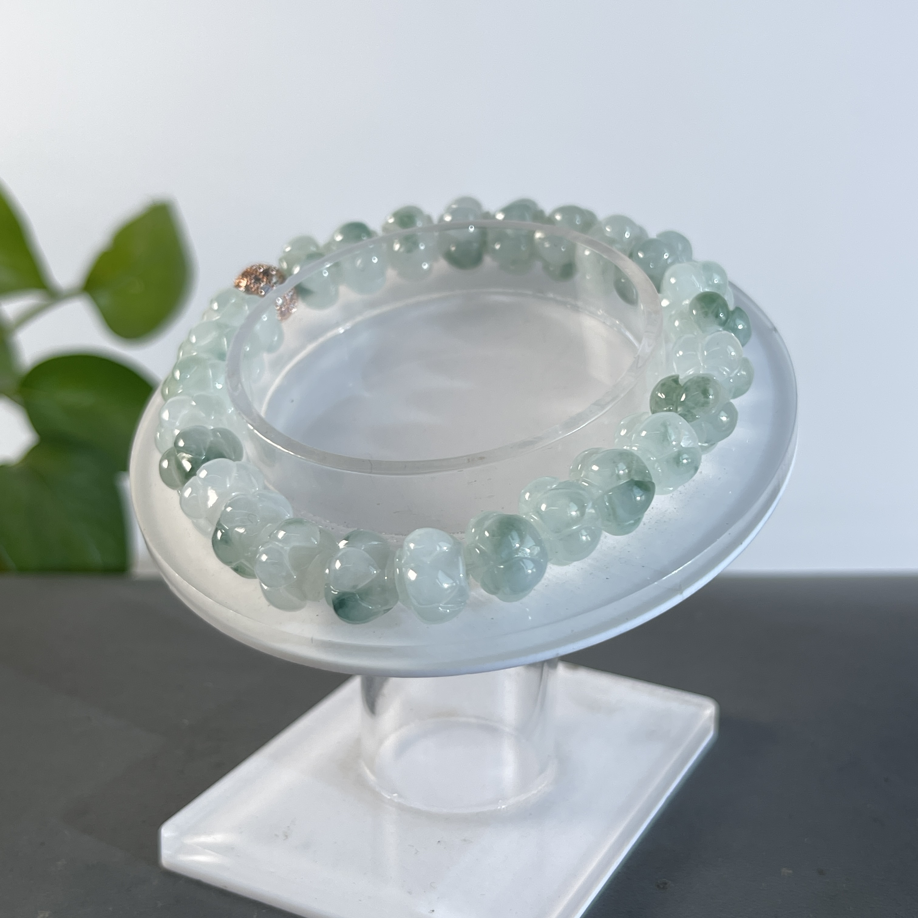 JXB18-155   天然缅甸翡翠A货  翡翠手串