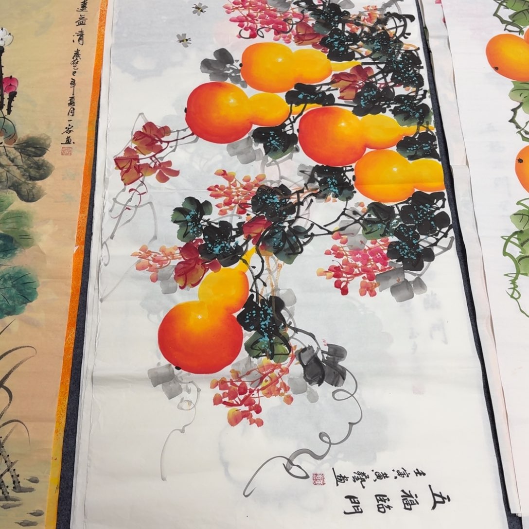 国画140×70手绘画画画