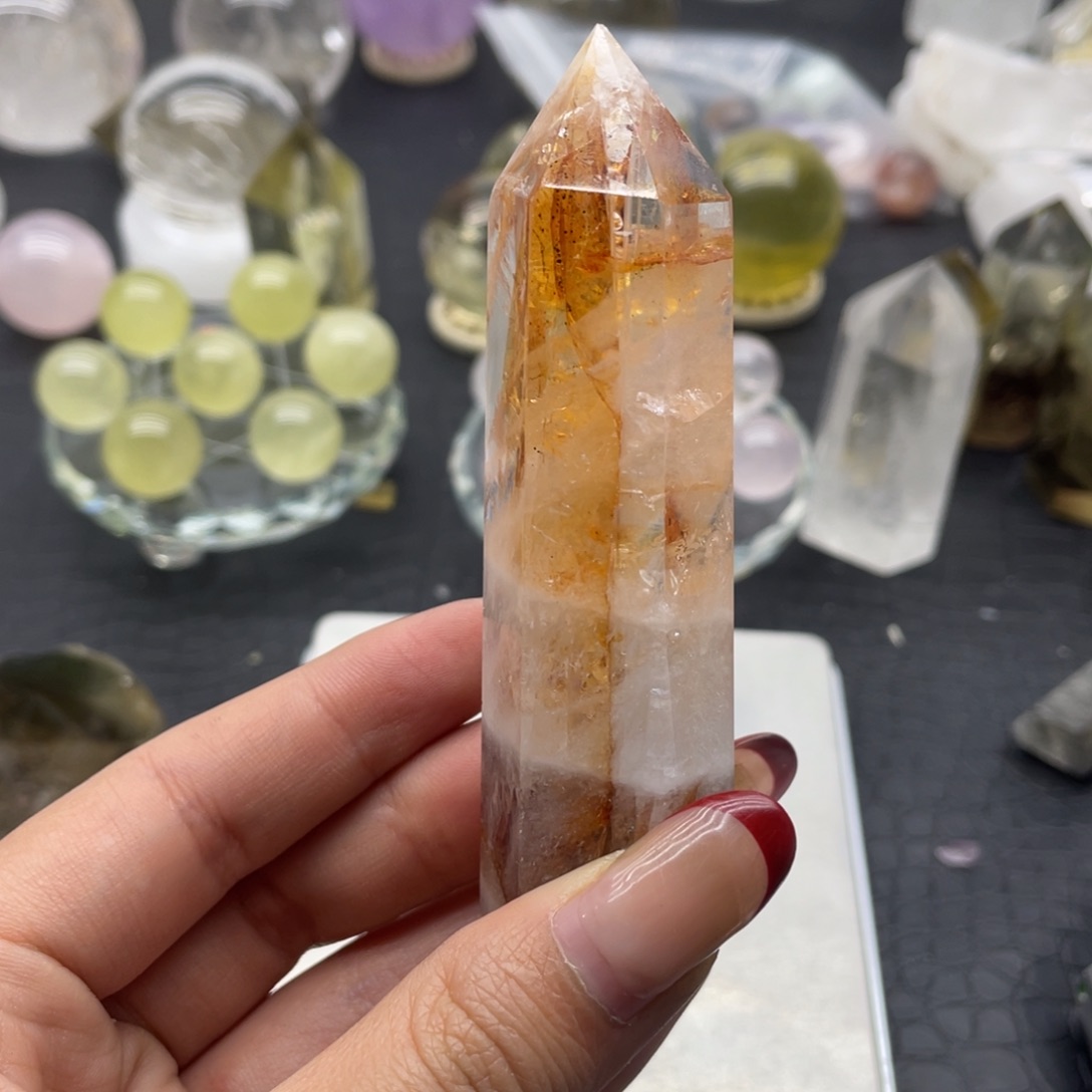 水晶44未镶嵌浇花能量柱