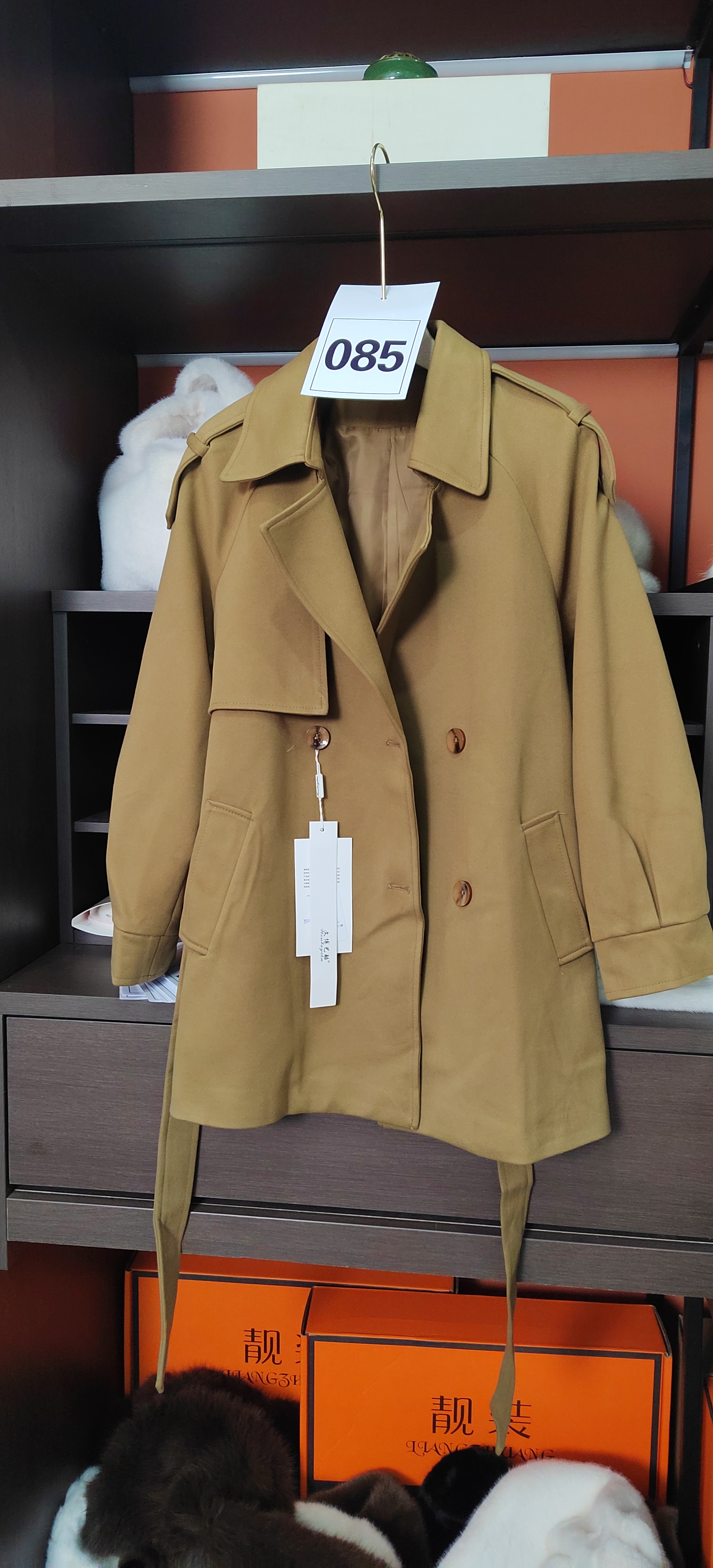 085秋冬宽松显瘦中长款双面大衣休闲百搭外套