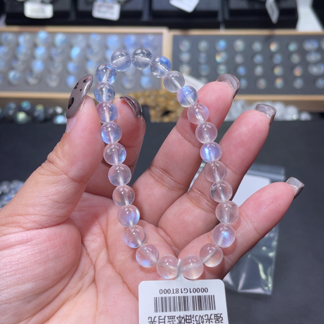 ****C手链未镶嵌长石蓝月光手链7mm+