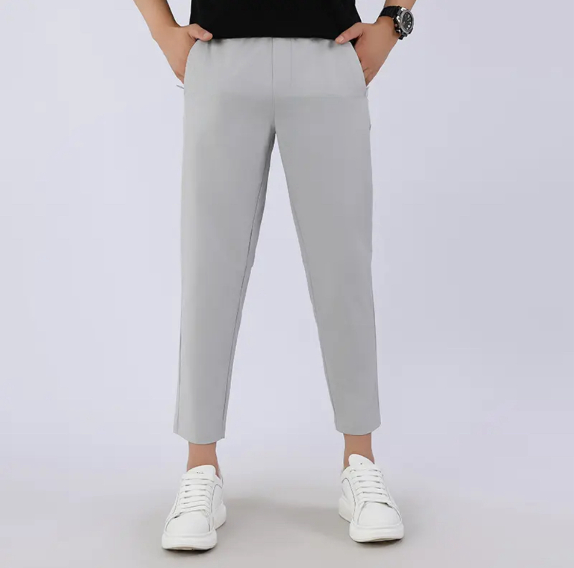 【轻奢冰感九分裤】冰丝九分休闲裤男款夏季透气薄款速干商务休闲裤