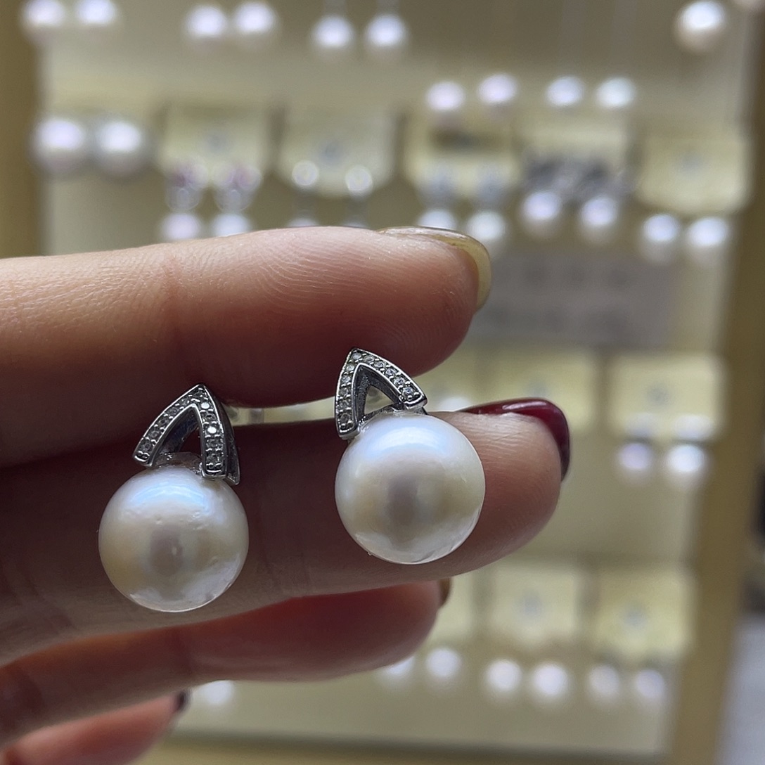 耳饰淡水珍珠银S925镶嵌